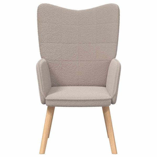 vidaXL Armchair Light Grey 24.41 x 26.38 x 37.60 in Sherpa Fabric