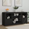vidaXL Sideboard Black Engineered wood, Glass Medium Sideboard
