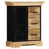 vidaXL Sideboard Brown and Black Solid Mango Wood and Powder-Coated Iron