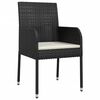 vidaXL Garden Dining Set Black Poly Rattan Regular Modular