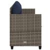 vidaXL Sun Lounger Grey, Navy PE Rattan, Steel, Polyester (Cushion Fabric)