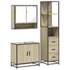 vidaXL Bathroom Furniture Set Sonoma oak Engineered wood, metal Medium