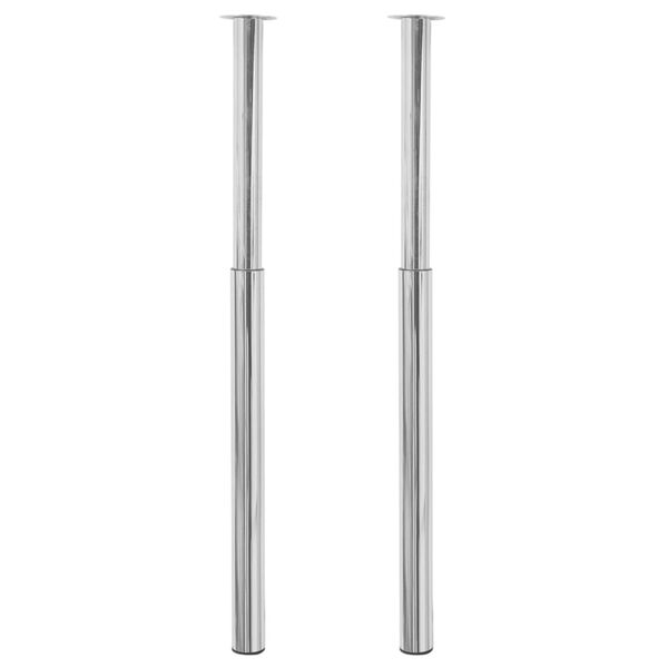 vidaXL Table Leg Set of 2 Chrome Iron Medium Height-Adjustable