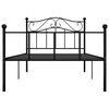 vidaXL Bed Frame Black Metal Twin Bed Frame Rectangular