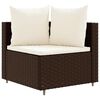 vidaXL Patio Sofa Set Set of 5 Brown, Cream