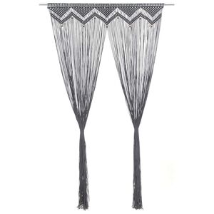 vidaXL Macrame Curtain Anthracite 55.1x94.5" Cotton