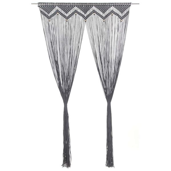 vidaXL Macrame Curtain Anthracite 55.1x94.5" Cotton
