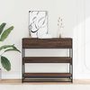 vidaXL Console Table Brown oak Engineered wood, metal 35.4x13.8 in