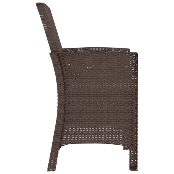 vidaXL Patio Chair with Cushion PP Rattan Brown