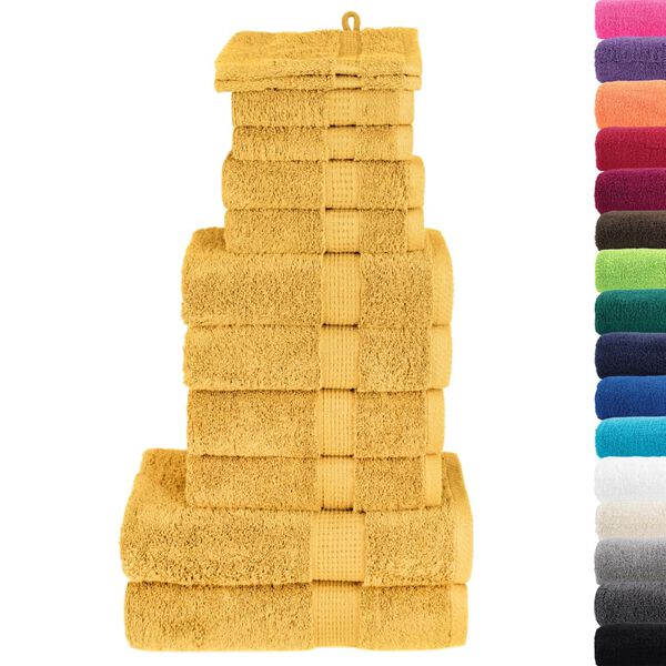 vidaXL Towel Set Gold 100% cotton Various sizes in the set Tough