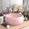 vidaXL Luxury Wash Basin Round Matt Pink 15.7x5.9" Ceramic