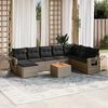 vidaXL Garden Sofa Set Grey, Dark Grey Cushion