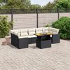 vidaXL Garden Sofa Set Black and Cream White