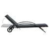 vidaXL Sun Lounger Anthracite PE rattan 78.7 in long and 25.6 in wide
