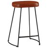 vidaXL Bar Stool Set of 2 Dark Brown Faux Leather Standard Industrial