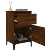 vidaXL Bedside Cabinet Set of 2 Brown Oak Engineered Wood, Metal Medium
