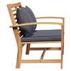 vidaXL Bench with Cushion 2 pcs Brown and Dark Grey Solid Teak Wood