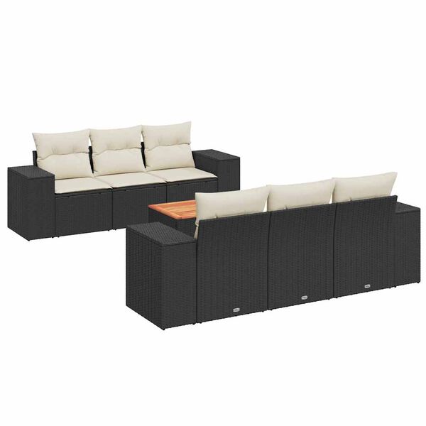 vidaXL Garden Sofa Set Black