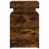 vidaXL Bedside Cabinets with LED Lights 2 pcs Smoked Oak 13.8"x15.4"x21.7"