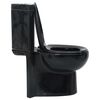 vidaXL WC Ceramic Toilet Bathroom Corner Toilet Black