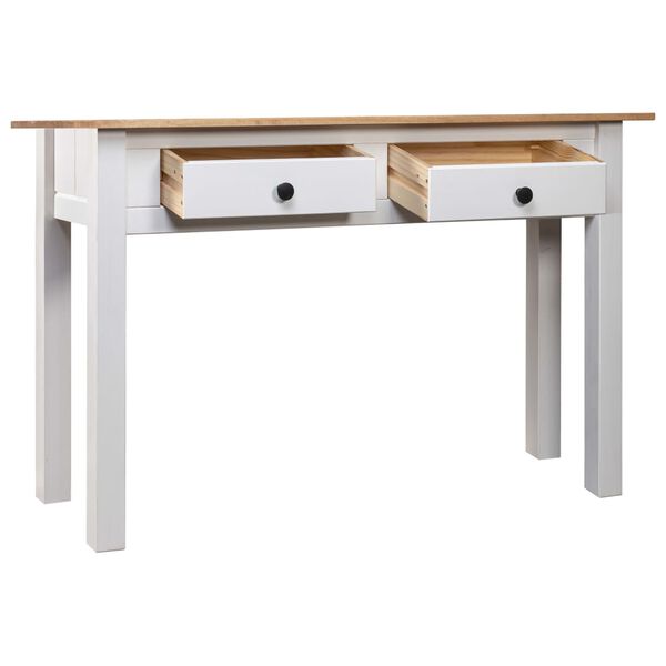 vidaXL Console Table White and natural wood Solid pine wood One size