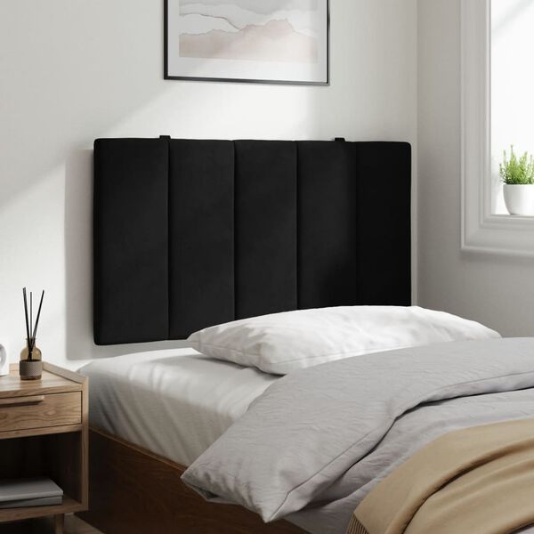vidaXL Headboard Cushion Black Velvet Removable Covers Headboard Cushion