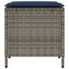vidaXL Garden Sofa Set Grey, Navy blue PE rattan and powder-coated steel