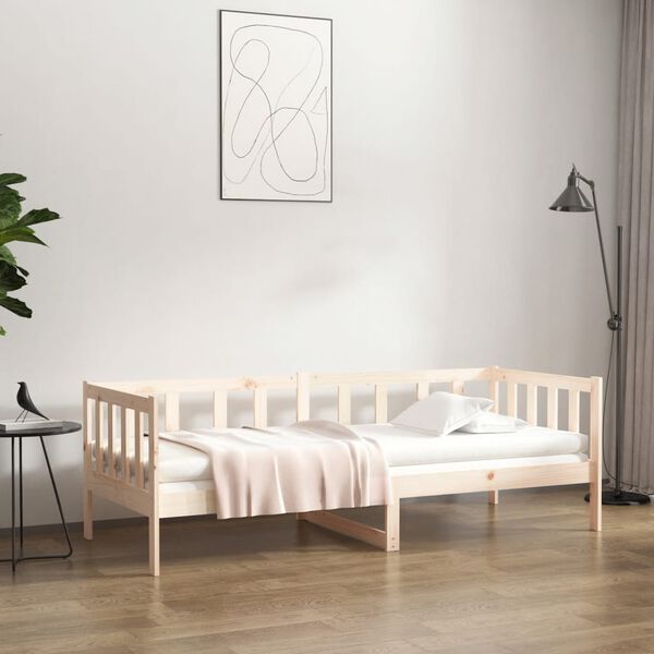 vidaXL Day Bed Natural wood Solid pine wood 31.5x79 in