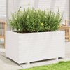vidaXL Garden Planter White Solid Pine Wood 35.4x23.6x19.5 in
