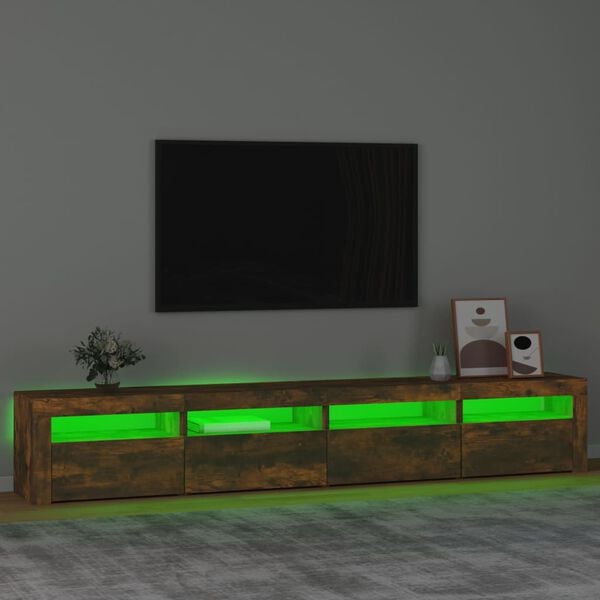 vidaXL TV Cabinet Smoked Oak Engineered Wood Large Modern Design