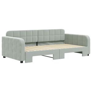 vidaXL Daybed with Trundle without Mattress Light Gray 39.4"x74.8"