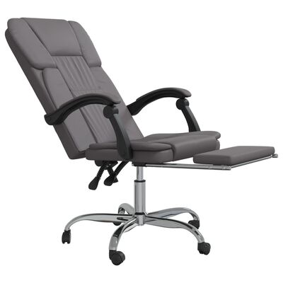 vidaXL Reclining Office Chair Gray Faux Leather