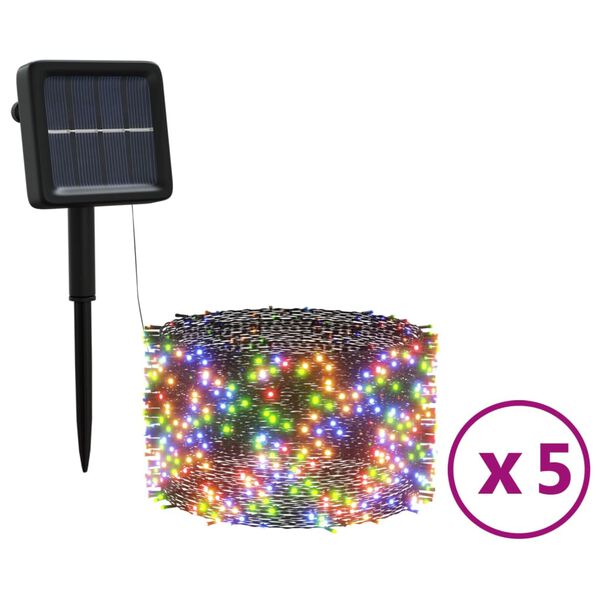 vidaXL Solar Fairy Light Set of 5 Multicolor Plastic Long string Solar