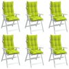 vidaXL Highback Chair Cushion Set of 6 Bright Green