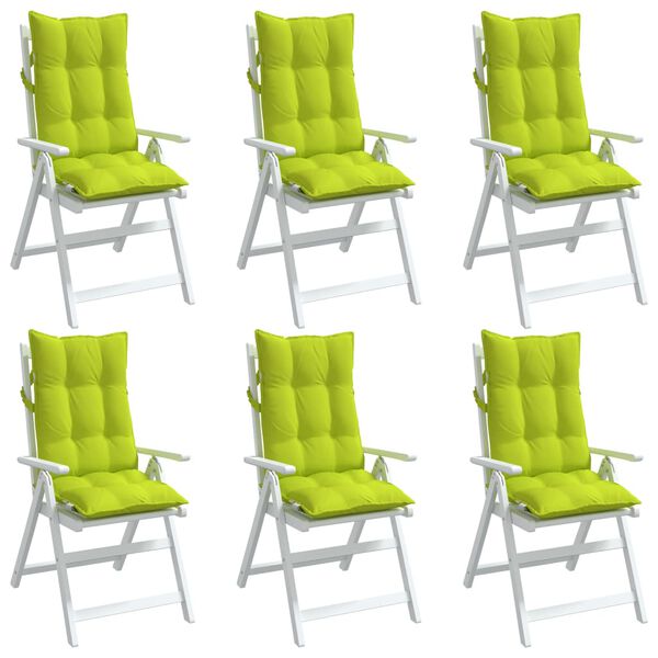 vidaXL Highback Chair Cushion Set of 6 Bright Green
