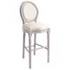vidaXL Bar Chair Set of 2 Cream white Linen upholstery, solid wood frame