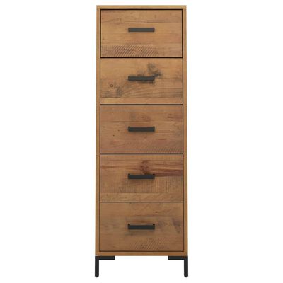 vidaXL Chest of Drawers 16.5"x13.8"x43.3" Solid Wood Pine