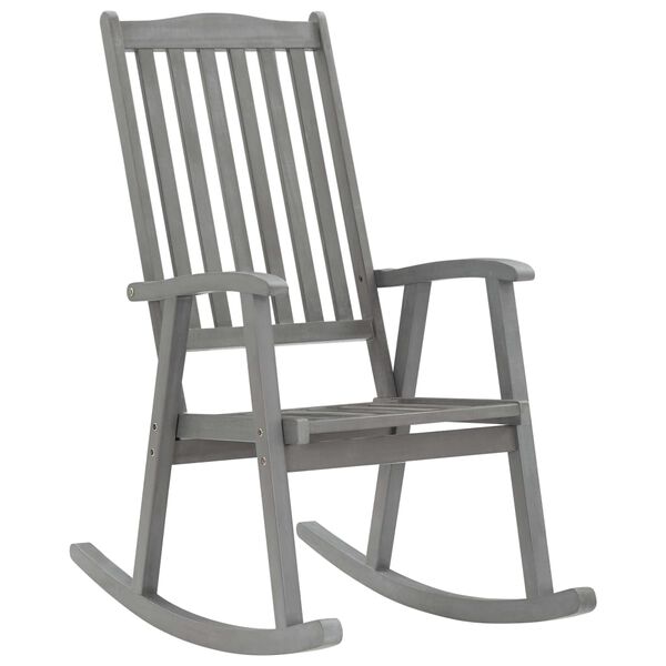 vidaXL Wooden Rocking Chair Grey Solid Acacia wood Large Rocking Chair