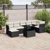 vidaXL Garden Sofa Set Black, Cream White