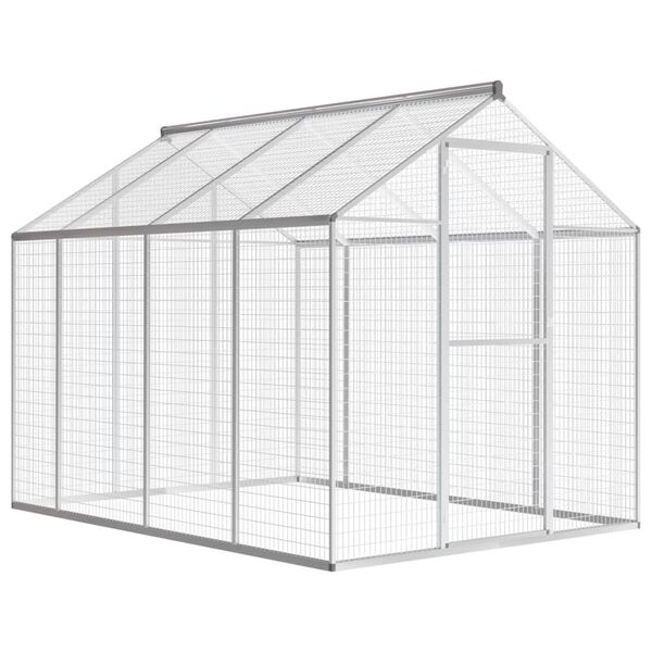 vidaXL Animal House Silver Aluminum Large Durable Aviary Rectangular