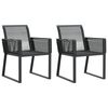 vidaXL Garden Chair Black Poly Rattan, Powder-Coated Steel Standard