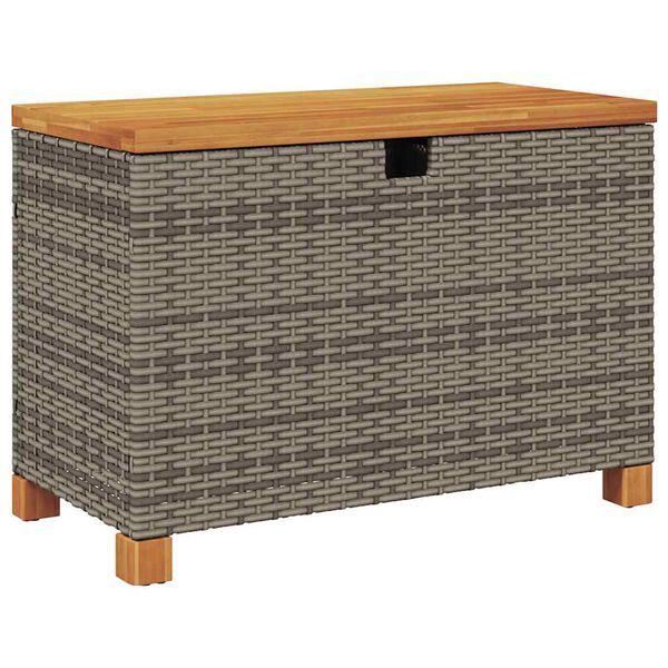 vidaXL Garden Storage Box Grey and brown PE rattan 31.5x15.7x18.9 in
