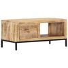 vidaXL Coffee Table Brown Solid mango wood 34.6 in x 19.7 in Rectangular
