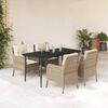 vidaXL Garden Dining Set Beige PE rattan 5 Piece Removable Covers