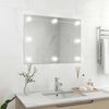 vidaXL Wall Mirror With LED Light Silver Glass, EVA, plastic