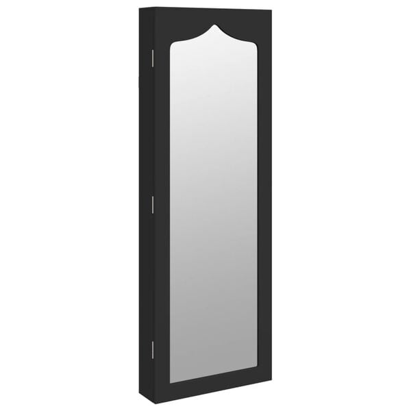 vidaXL Mirror Jewelry Cabinet Black