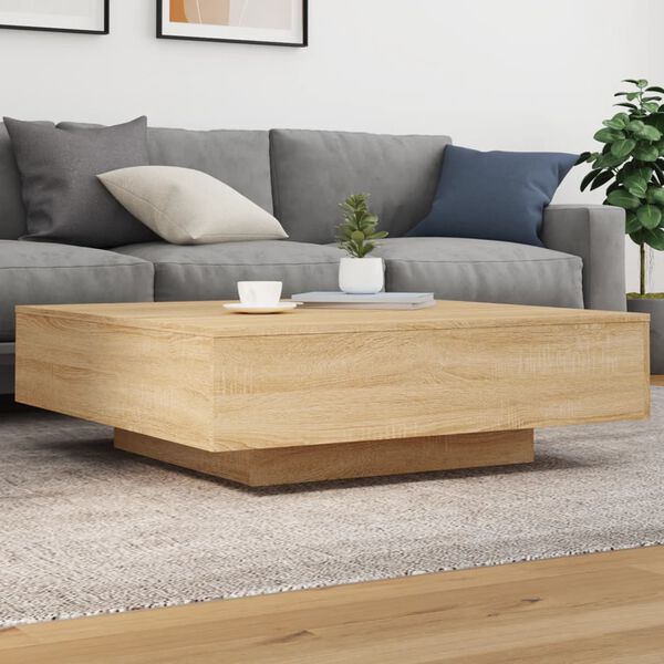 vidaXL Coffee Table Sonoma Oak 39.4x39.4x12.2" Engineered Wood