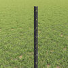 vidaXL Fence with Post Grey 1.64 x 32.81 ft Steel and PVC