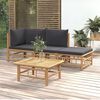 vidaXL Garden Lounge Set Dark Grey, Natural Bamboo