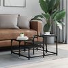 vidaXL Coffee Table Black Engineered wood, Metal Medium Industrial